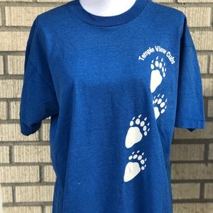 True vintage blue paw print temple view cubs tee